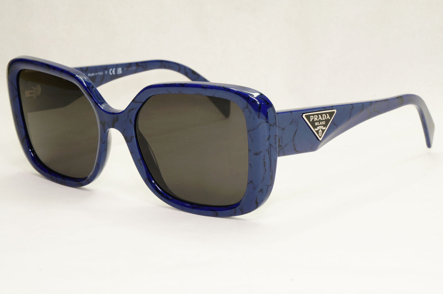 Prada Sunglasses Blue Black Triangle Symbole Marble PR10ZV VPR 10Z 18D-1O1 53mm