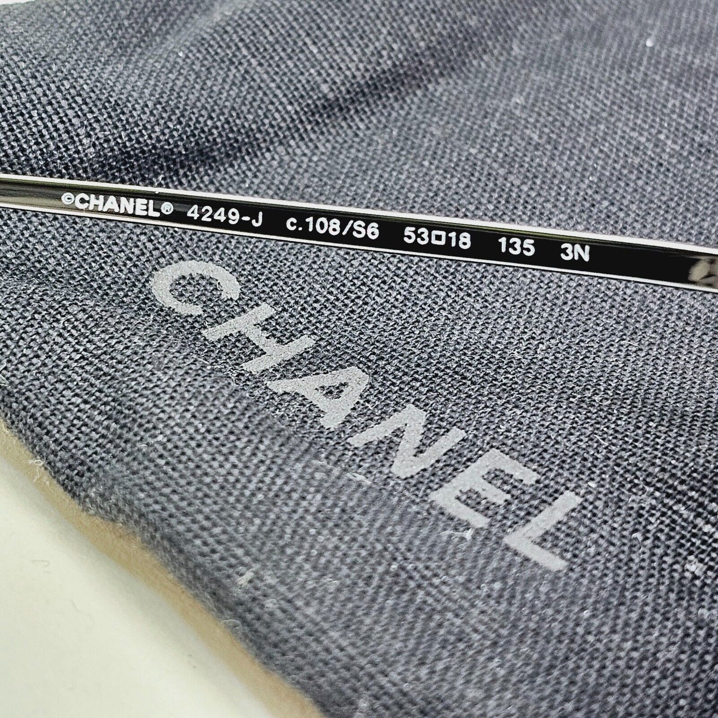 Chanel Sunglasses Denim Gunmetal Grey Gradient Pilot 4249-J c.108/S6 53mm