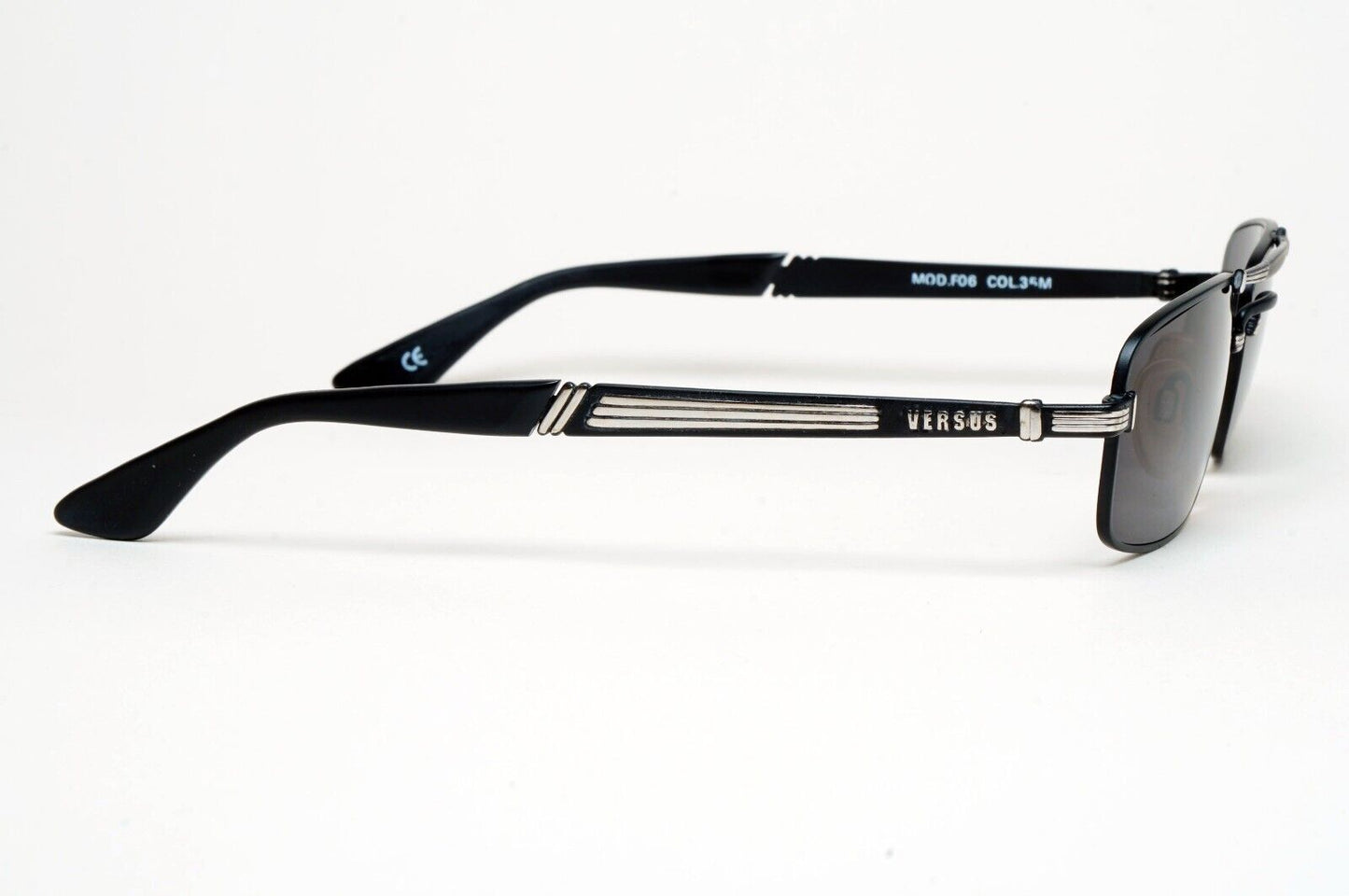 Versus Sunglasses 1996 by Gianni Versace Vintage Rectangle Black MOD F06 COL 35M