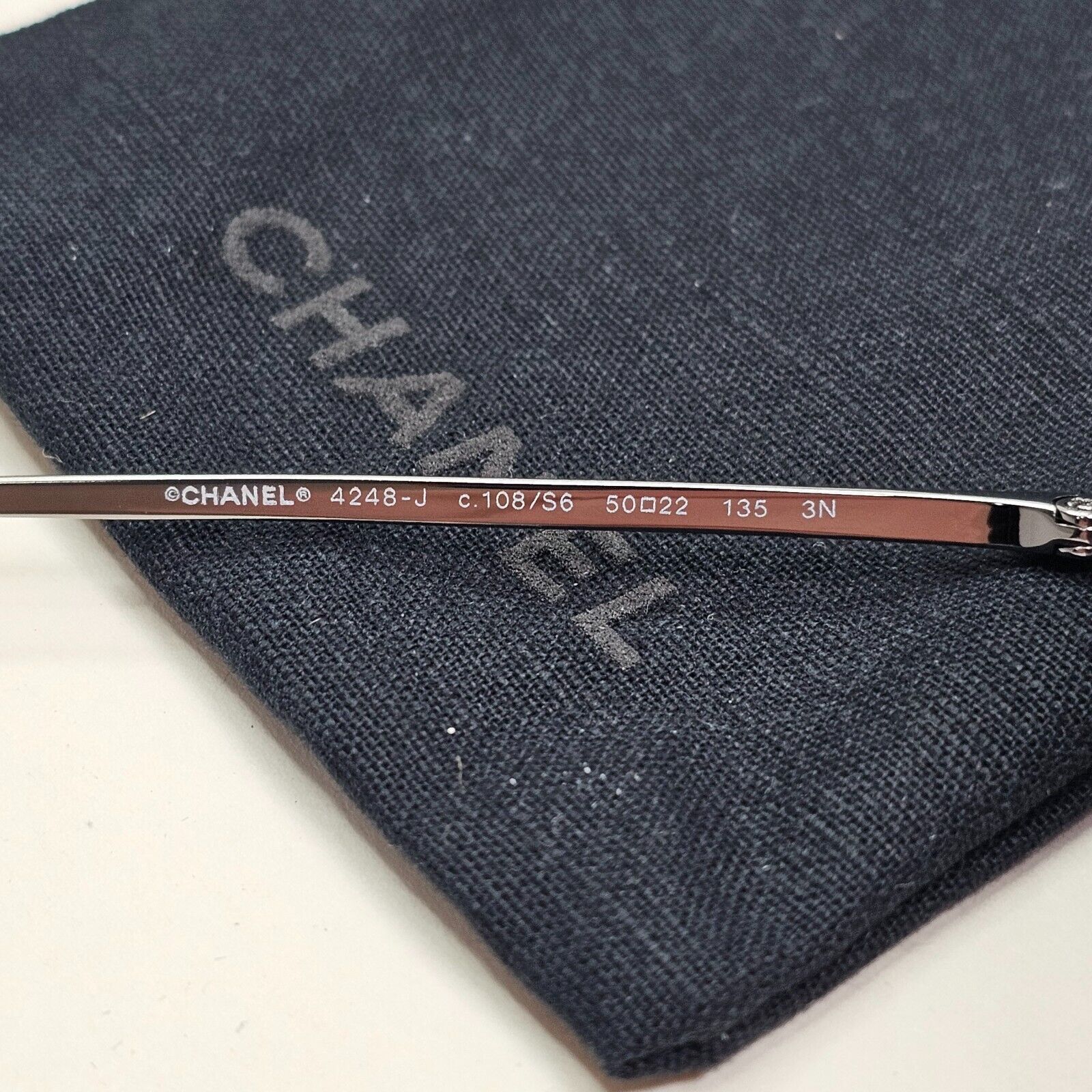 Chanel Sunglasses Denim Oval Grey Gunmetal Gradient 4248-J c.108/S6 50mm