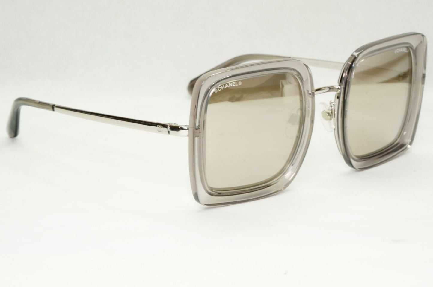 Chanel Sunglasses Silver Mirror Grey Transparent Square 4240 C.906/T7 041223