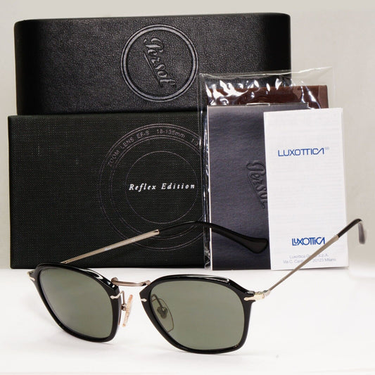 Persol Sunglasses 2012 Polarized Reflex Edition Black Grey Green 3047-S 95/58