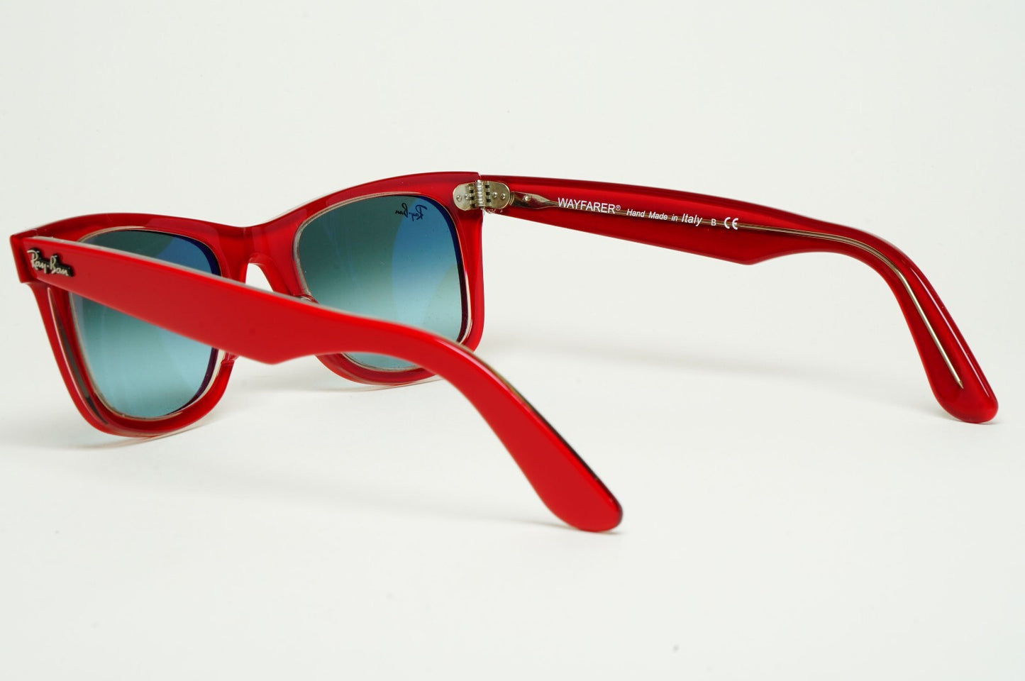 DAMAGED Ray-Ban Sunglasses Wayfarer Red Grey Gradient RB 2140 1296/3M 50mm