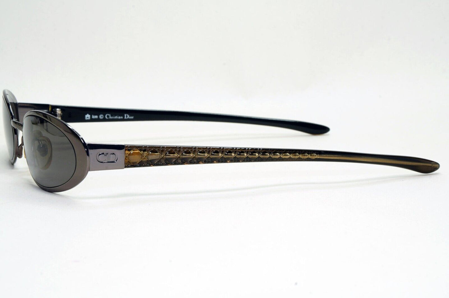 Dior Sunglasses 2002 Vintage Oval Grey Olive Gunmetal Casting 20Z Small 141024