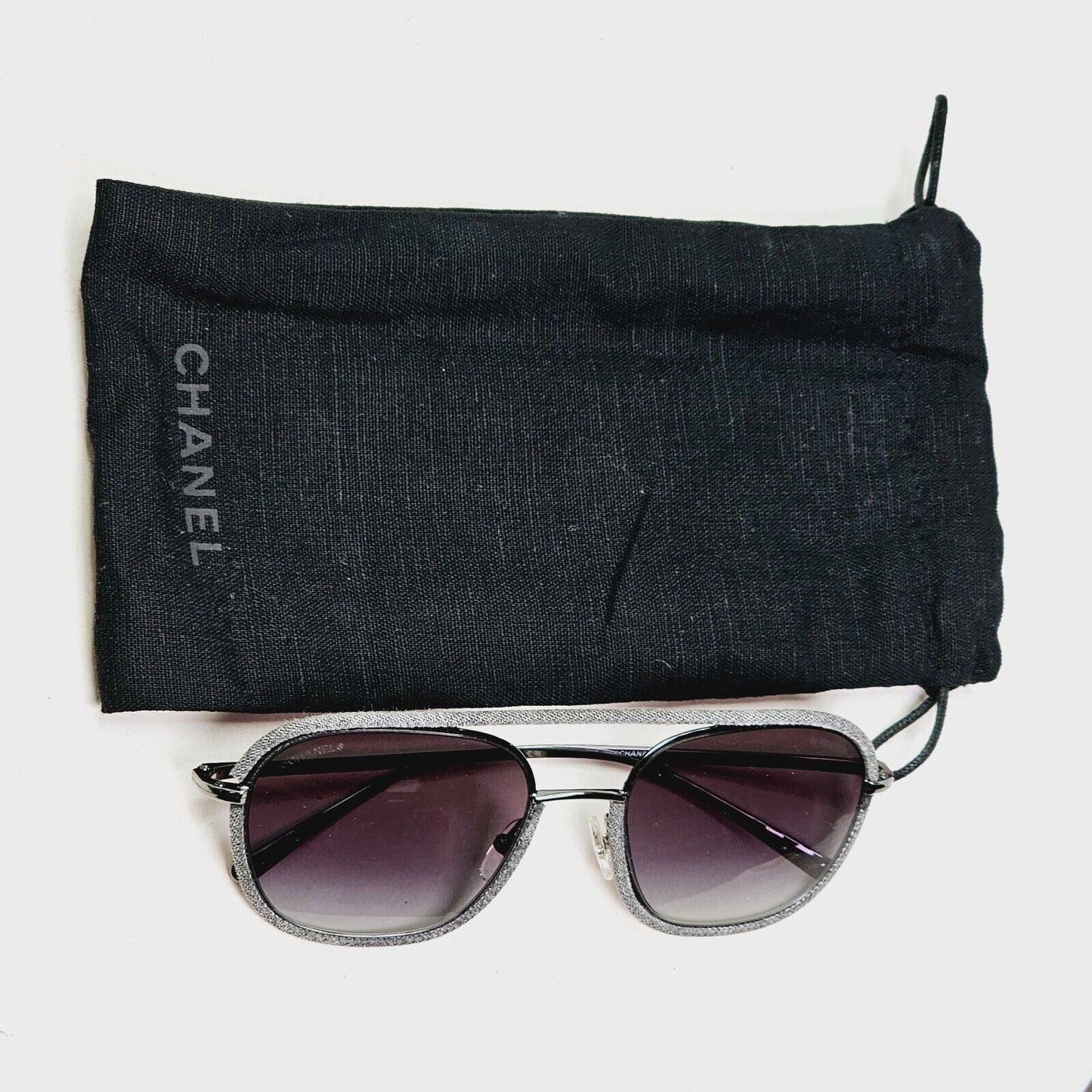 Chanel Sunglasses Denim Gunmetal Grey Gradient Pilot 4249-J c.108/S6 53mm