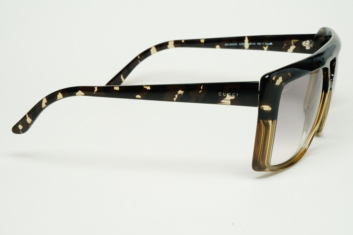 Gucci Sunglasses 2010 Vintage Unisex Square Grey Havana GG 3532/S 3C8O0 59mm