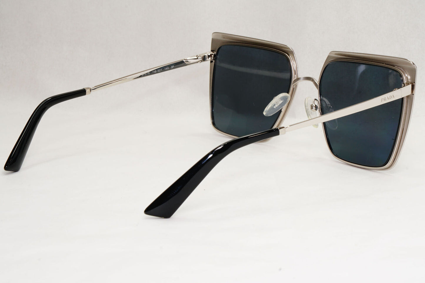 Prada Sunglasses Polarized Black Grey Square Metal PR58WS SPR 58W 1AB-5Z1 57mm