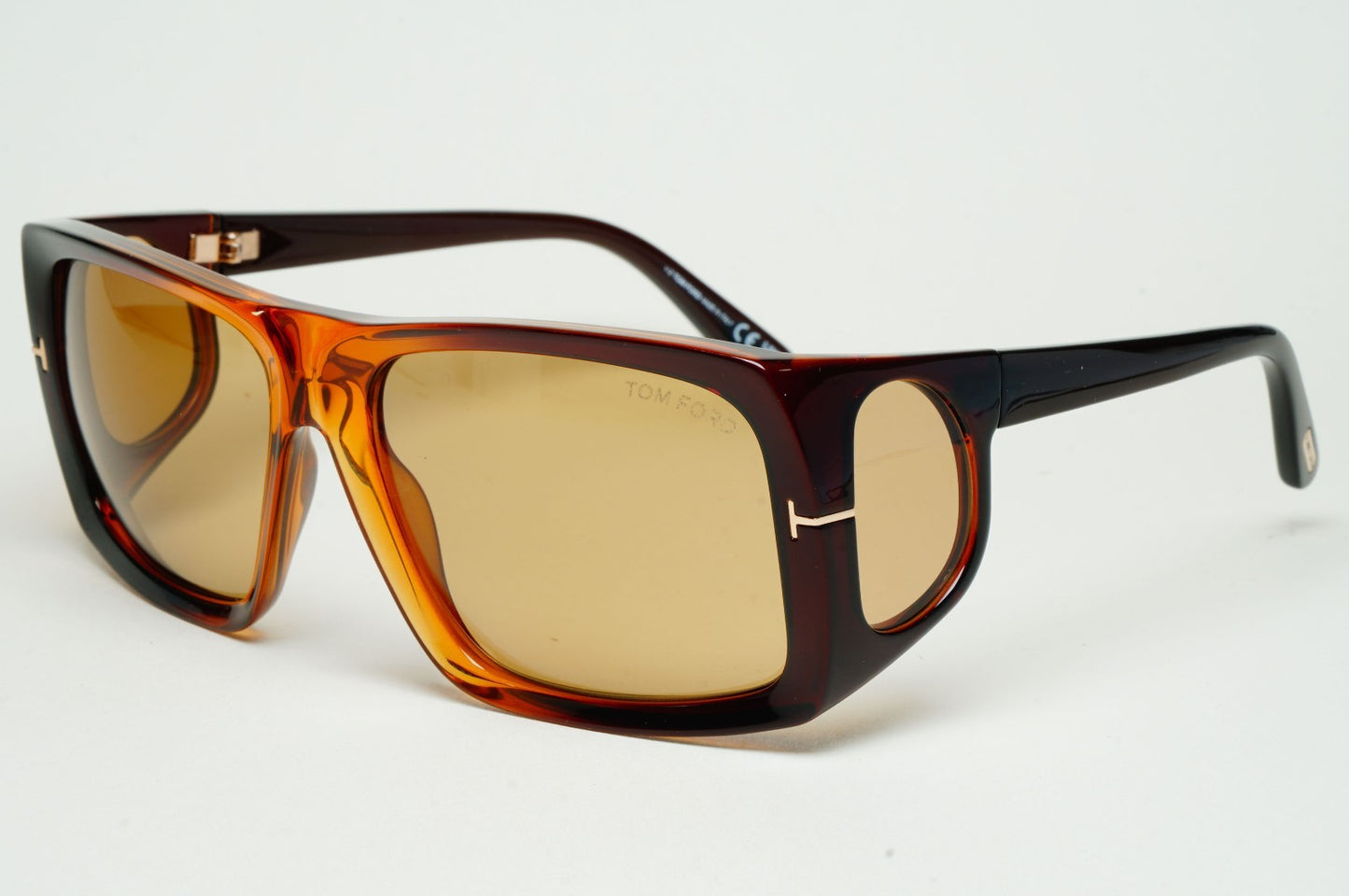Tom Ford Sunglasses Rizzo Side Window Brown Yellow Square FT0730 TF 730 48E
