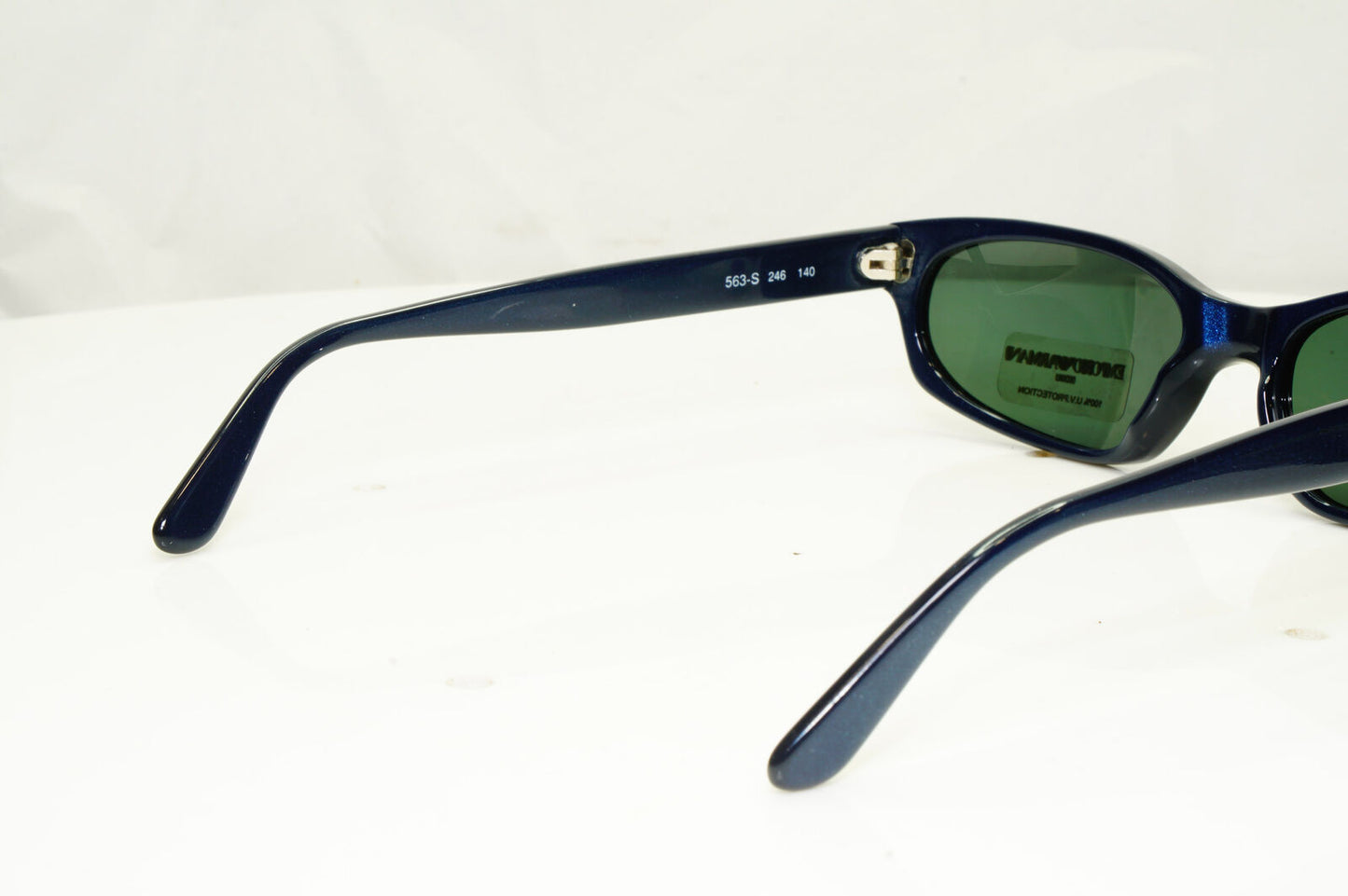 Emporio Armani 1999 Vintage Mens Womens Sunglasses Blue Rectangle 563 246 34387