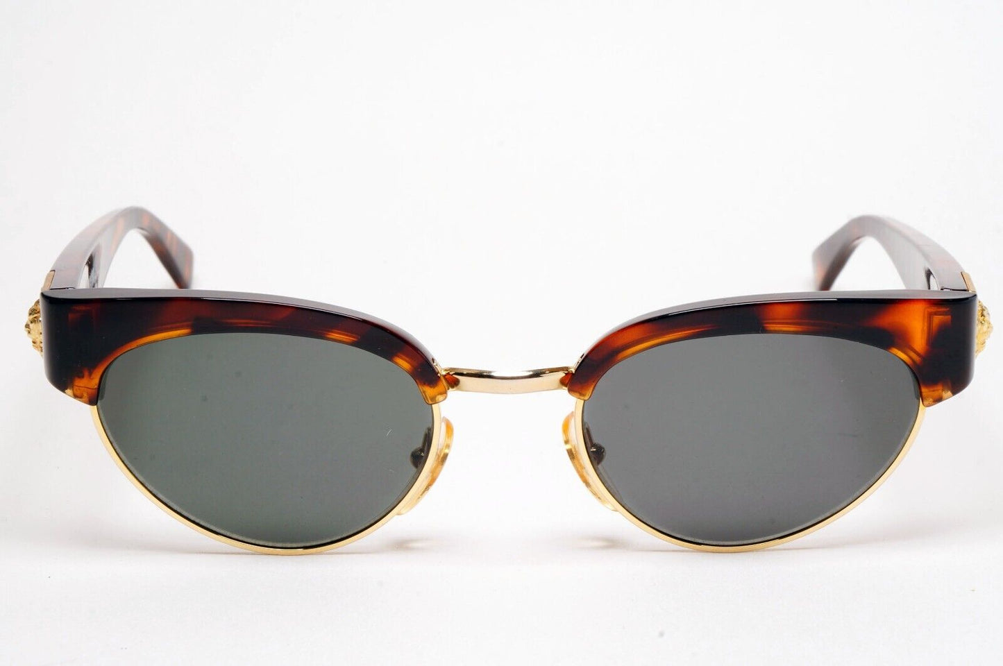 Versus Sunglasses 1996 by Gianni Versace Vintage Brown Gold Lion MOD E22 COL 649