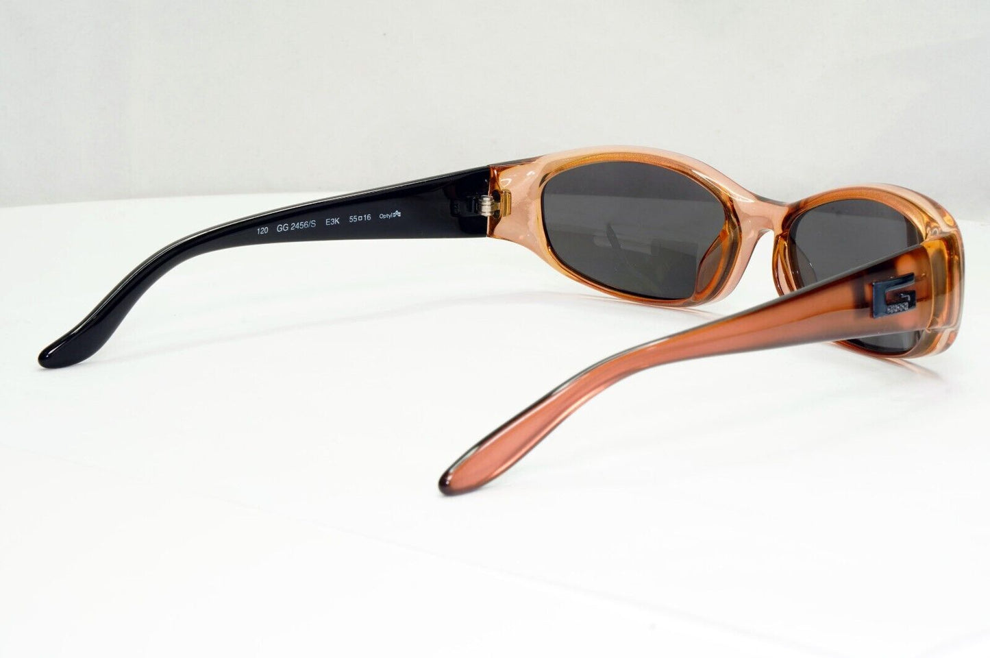 Gucci Sunglasses 1999 Vintage Brown Transparent Black GG 2456/S E3K 55mm 261024