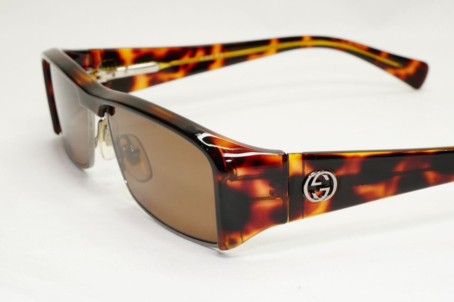 Gucci Sunglasses 1997 Vintage Brown Rectangle Tortoise GG 1530/S DLLIZ 051223