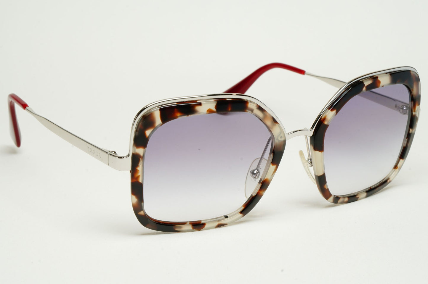 Prada Sunglasses Silver Brown Tortoise Grey Pale Violet PR57US SPR 57U UAO-409