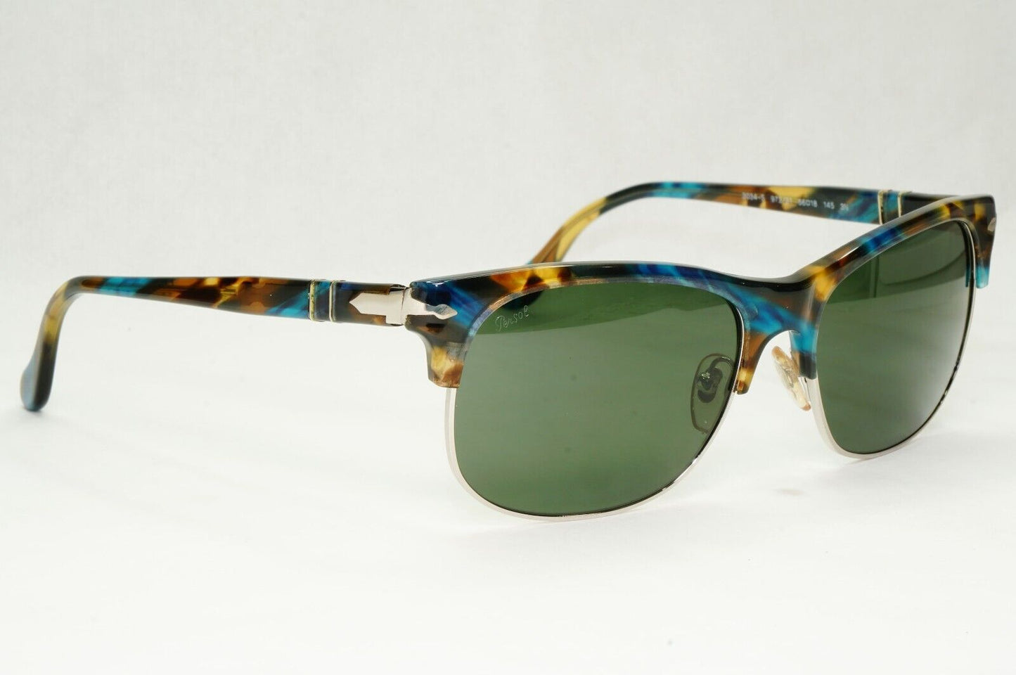 Persol Sunglasses 2012 Brown Blue Tortoise Greeen Square 3034-S 973/31 56mm