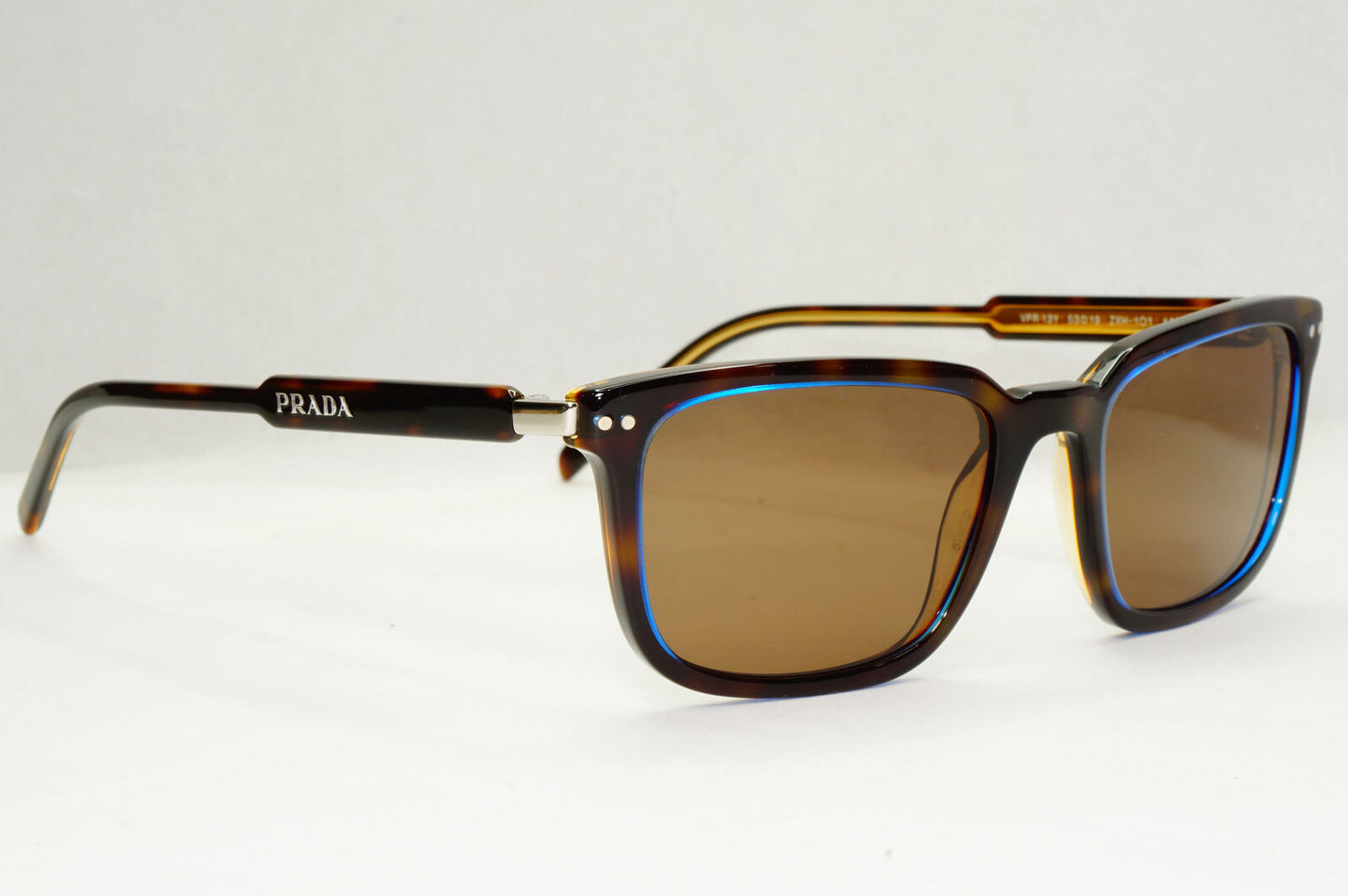 Prada Sunglasses Brown Blue Denim Tortoiseshell PR13YV VPR 13Y ZXH-1O1 53mm