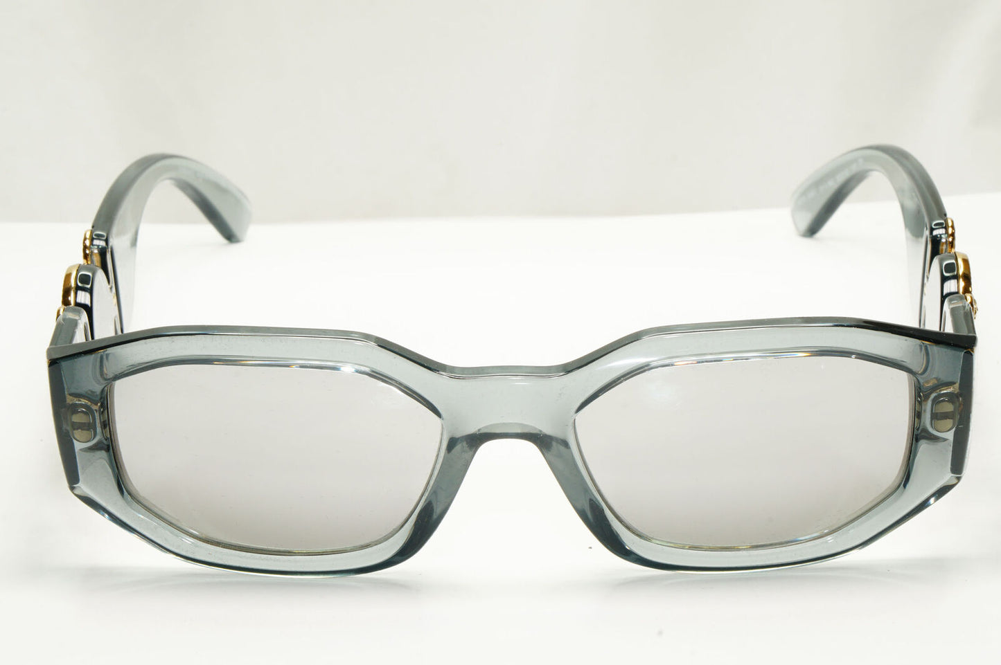 Versace Gold Medusa Sunglasses Grey Crystal Mirror Transparent Clear 4361 311/6G