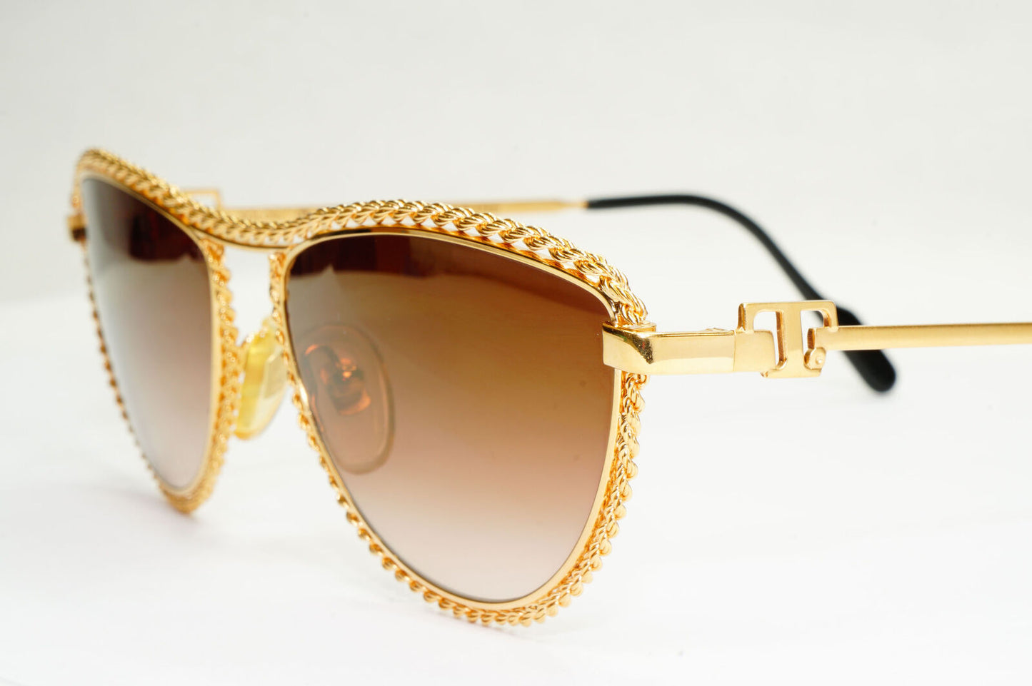 Tiffany 1980s Sunglasses Vintage Gold Plated Chain Soloist T1/03 C4 310323