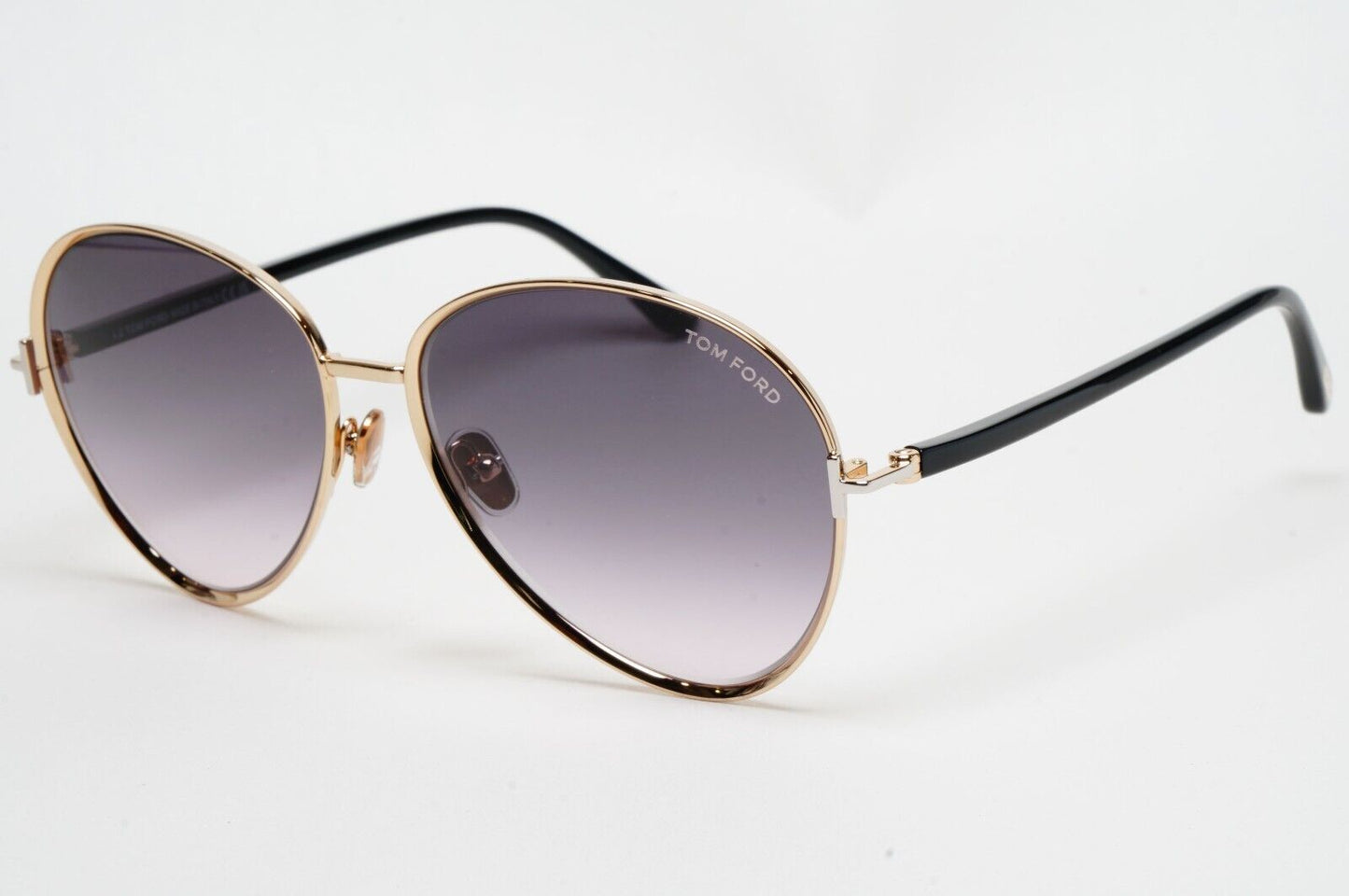 Tom Ford Sunglasses Rio Gold Black Grey Gradient Metal Pilot FT1028 TF 1028 28B