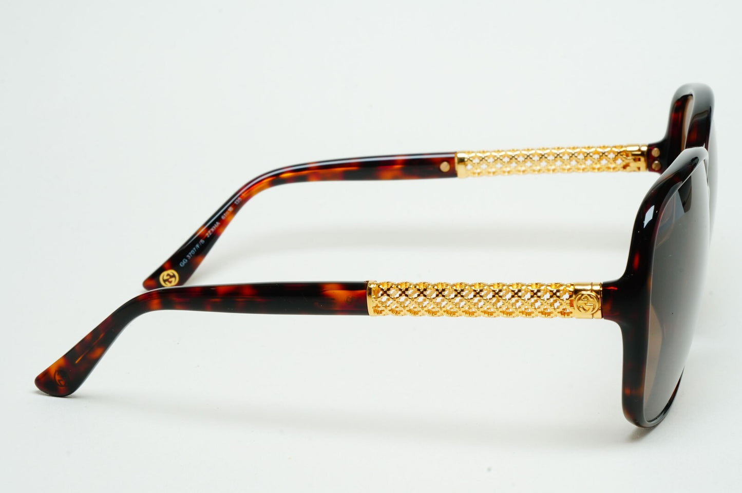 Gucci Sunglasses 2007 Vintage 24k Gold Plated Brown Square GG 3707/F/S 2ZXHA