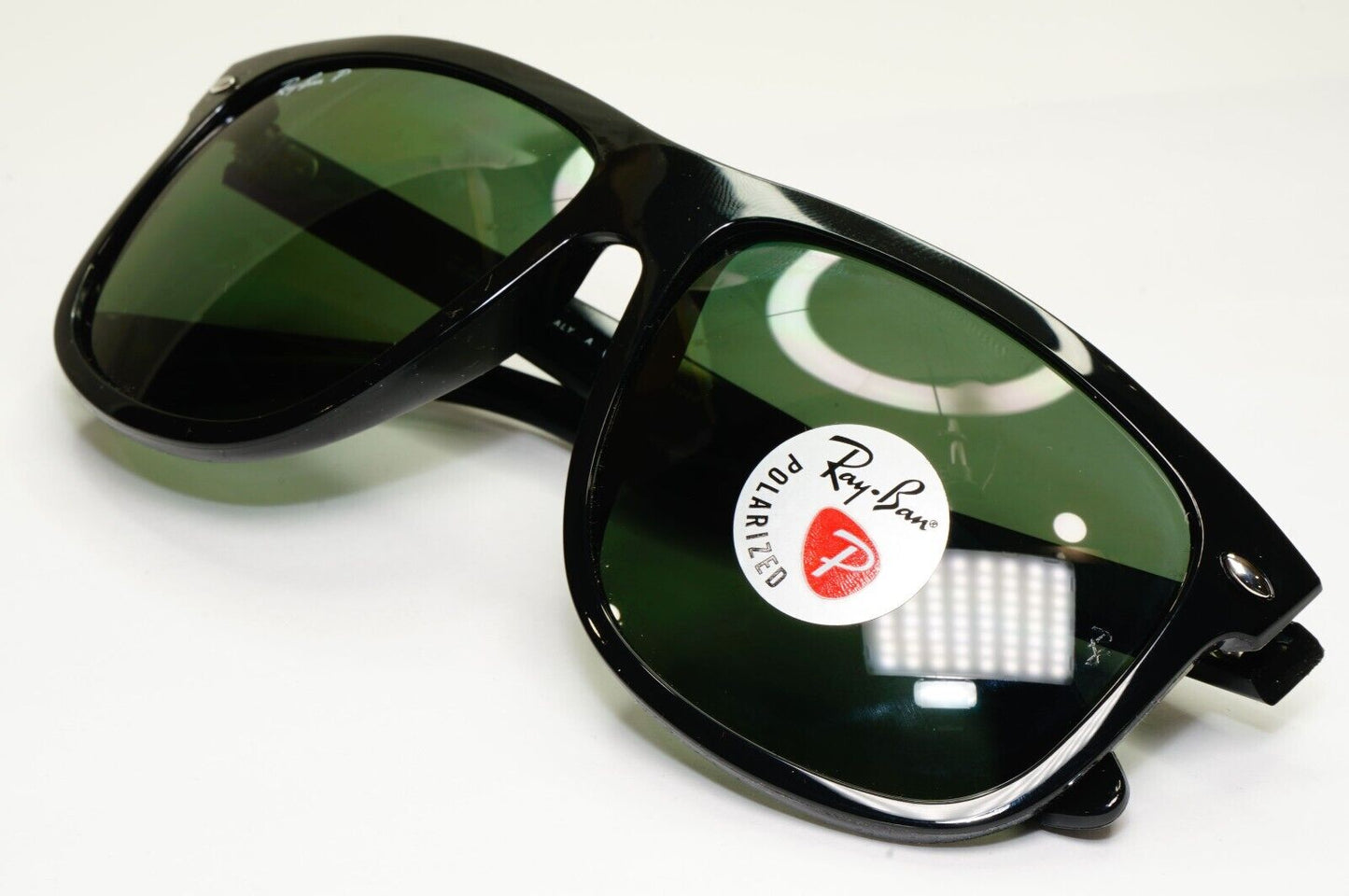 Ray-Ban Sunglasses Polarised Black Green Square Boyfriend RB 4147 601/58 60mm
