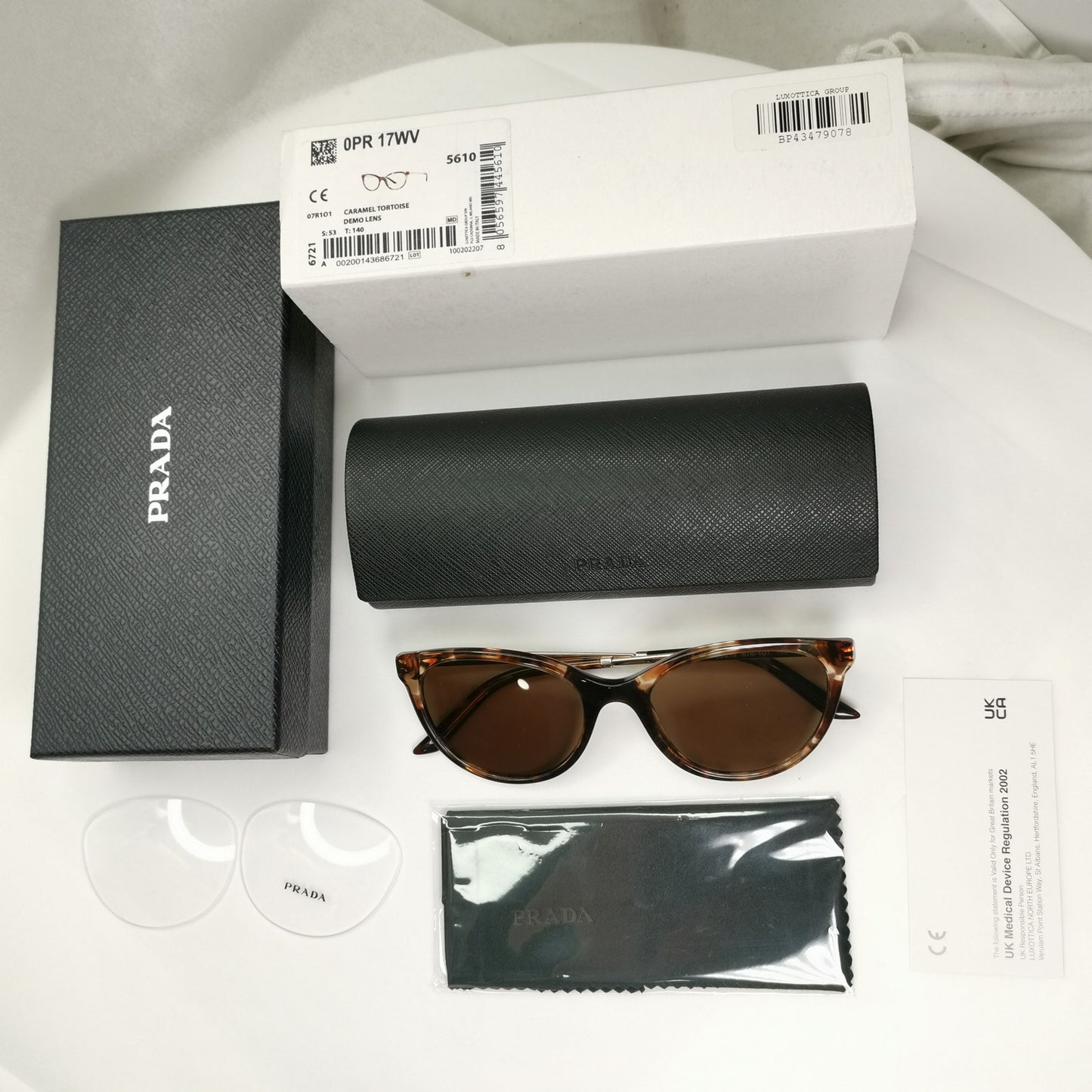 Prada Sunglasses Caramel Brown Tortoise Gold VPR 17W 07R-1O1 53mm