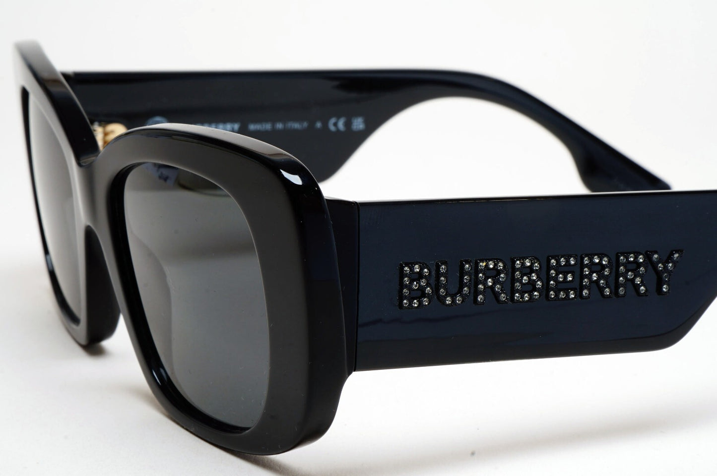 Burberry Sunglasses Black Square Diamante Letters BE 4410 3001/87 52mm