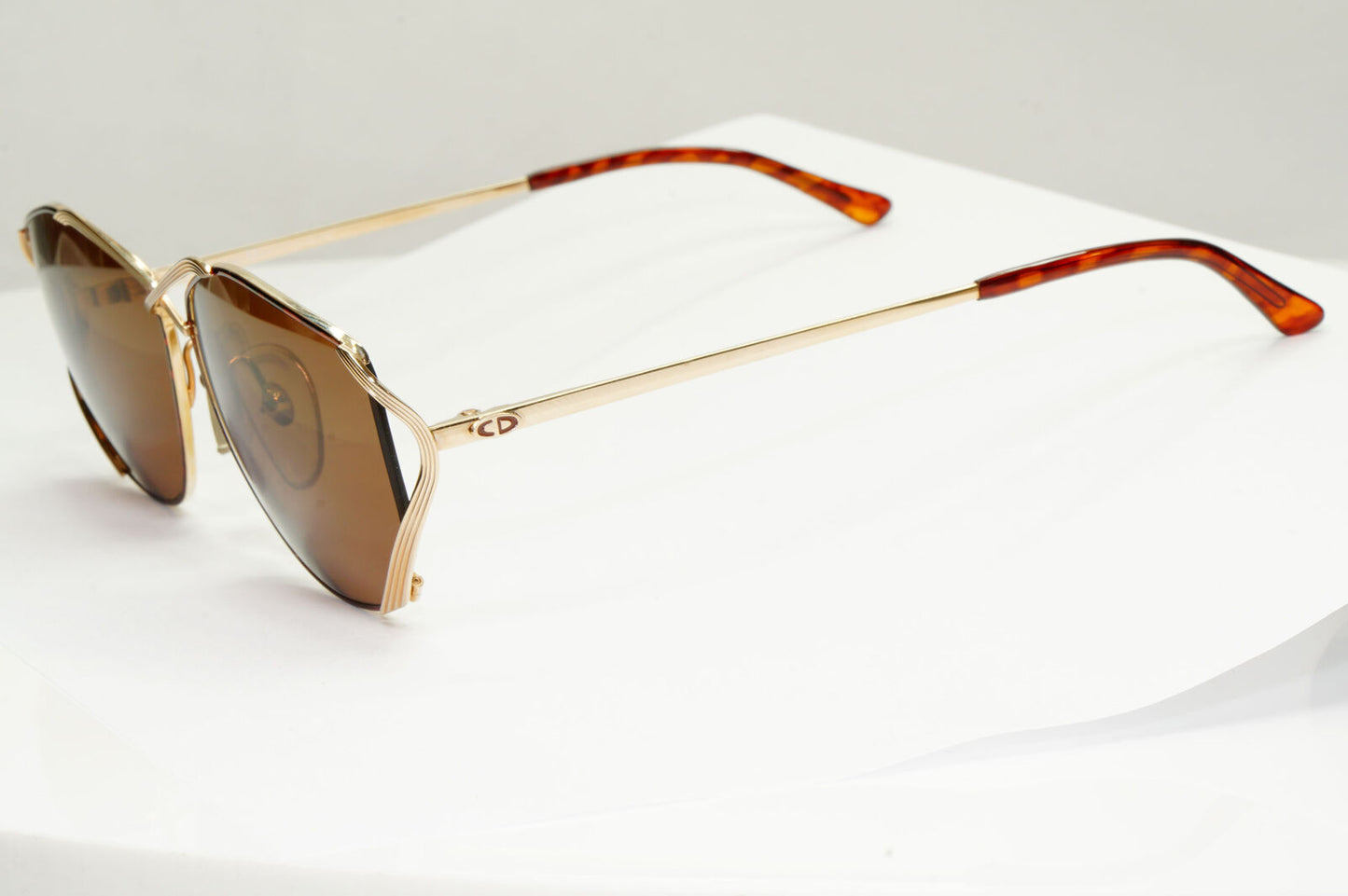 Dior 1990s Austria Sunglasses Vintage Metal Brown Gold Square 2684 41 190123