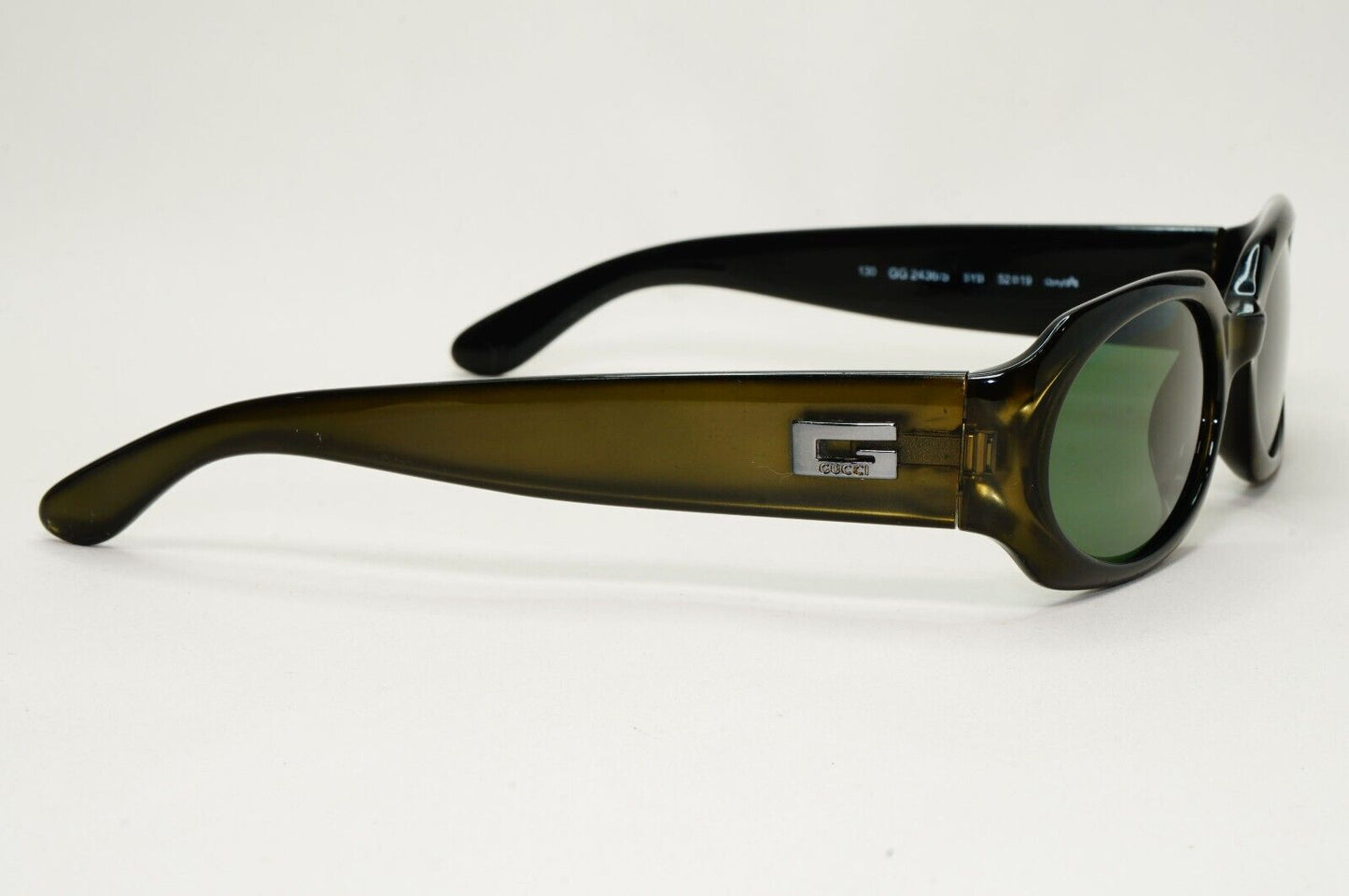 Gucci Sunglasses 1998 Vintage Green Dark Olive Square GG 2436/S 5YB 52mm 041124