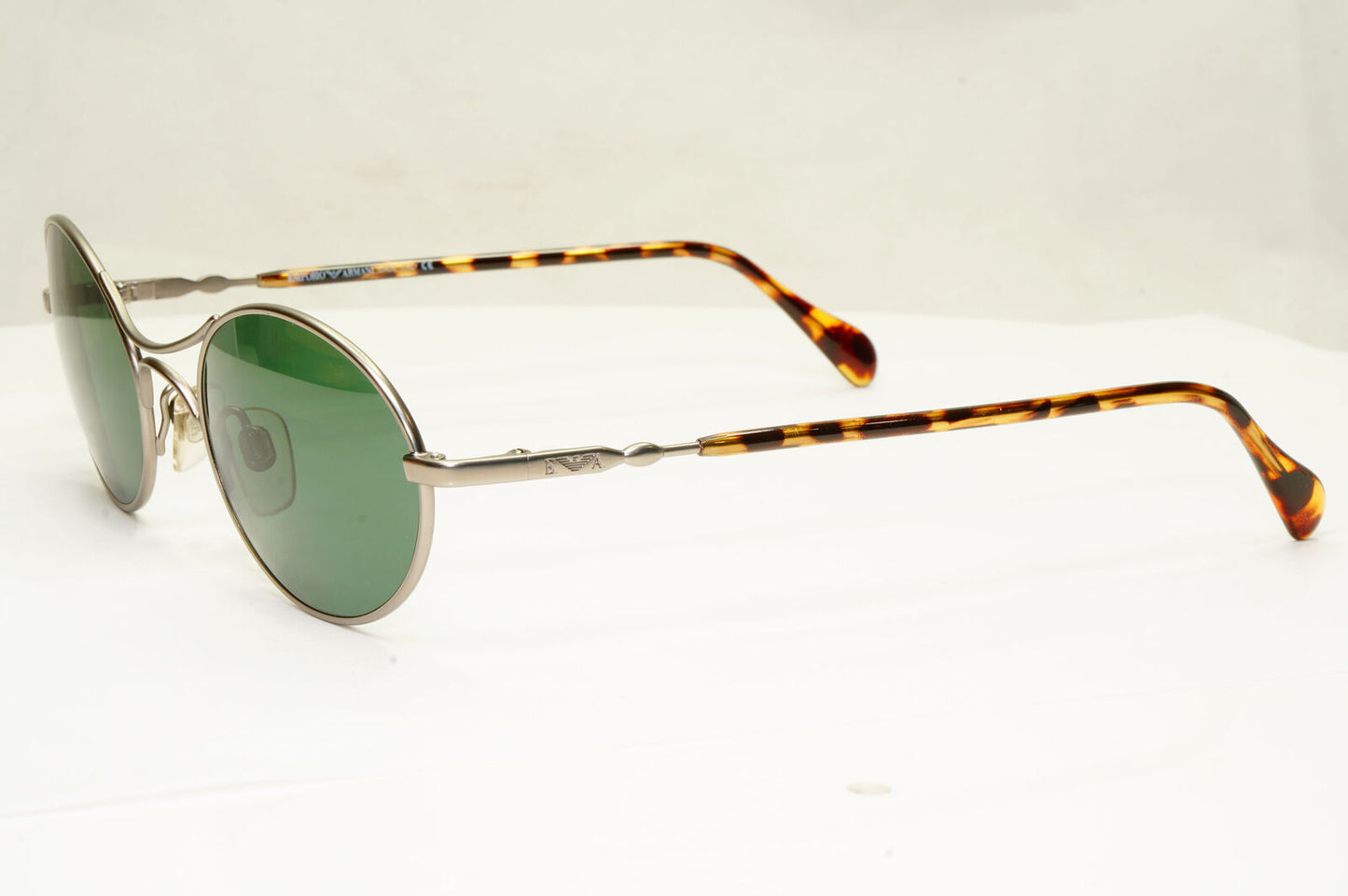 Emporio Armani 1997 Vintage Sunglasses Mens Womens Oval Silver Green 071-S 815