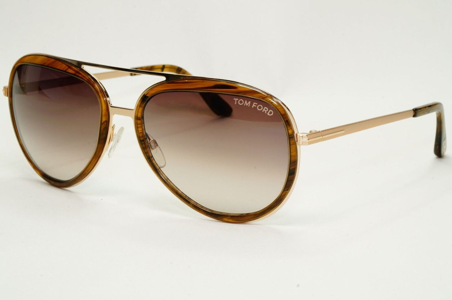 Tom Ford Sunglasses Andy Gold Brown Gradient Pilot FT0468 TF 468 41K 58mm