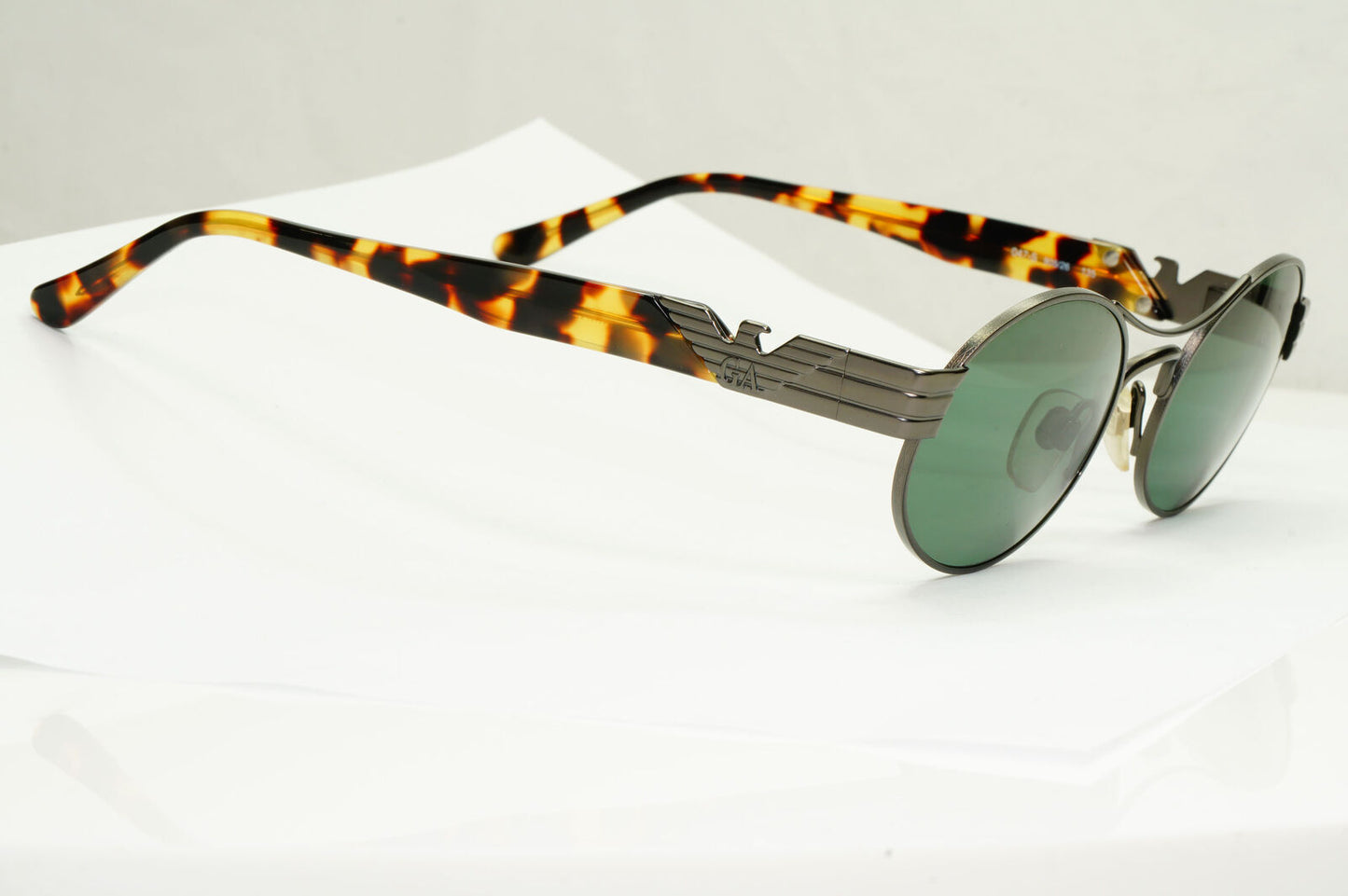 Emporio Armani Sunglasses 1997 Vintage Gunmetal Brown Green Eagle 047-S 905/26