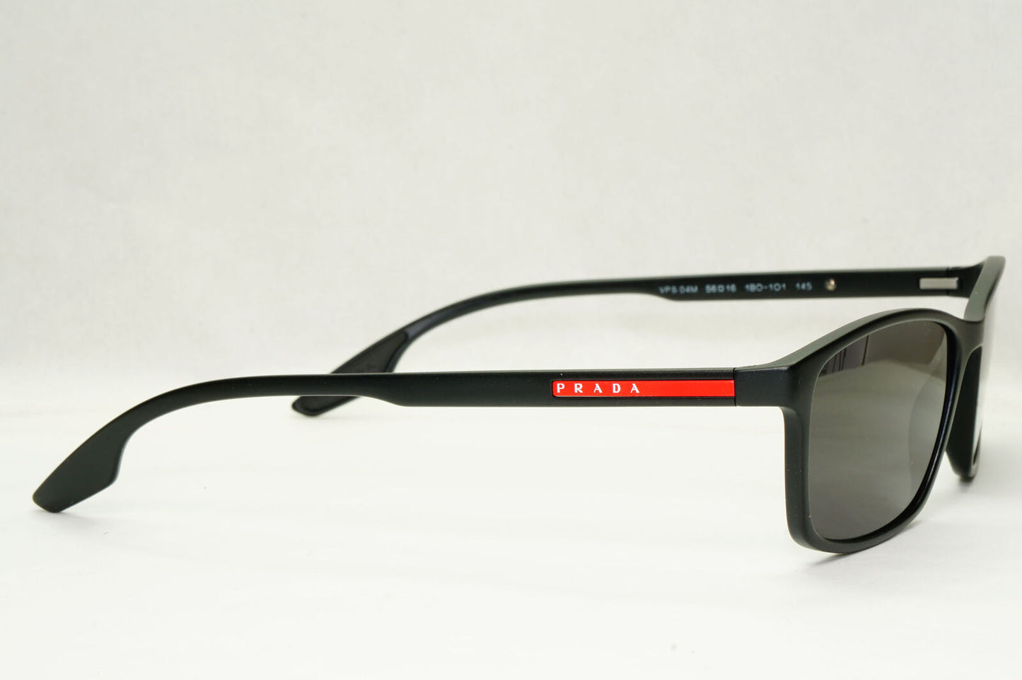 Prada Sunglasses Black Rectangle Square Matte PS04MV VPS 04M 1AB-1O1 56mm