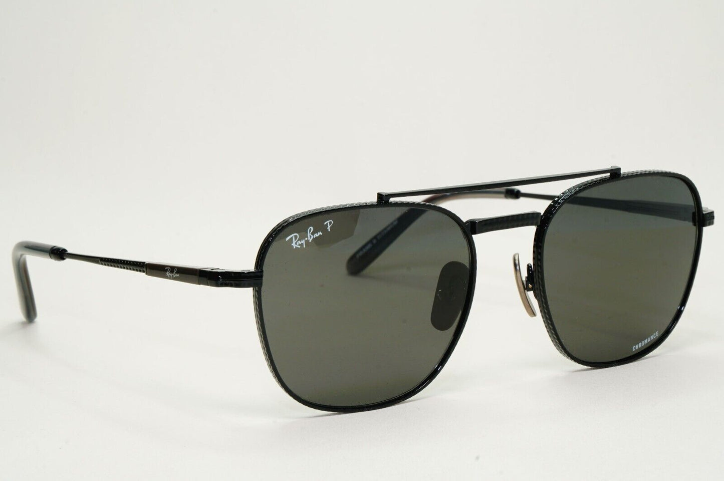 Ray-Ban Sunglasses Titanium Frank Black Polarised RB 8258 3141/K8 54mm
