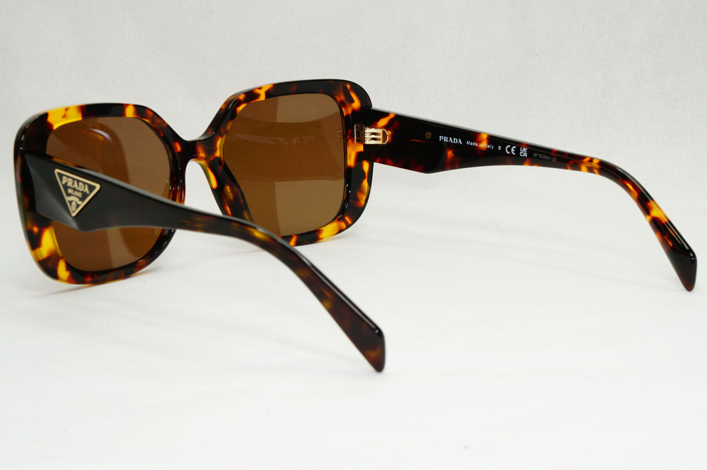 Prada Sunglasses Triangle Symbole Square Brown Tortoise PR10ZV VPR 10Z VAU-1O1