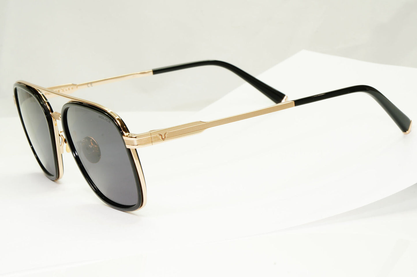 Police Lewis Hamilton F1 Sunglasses Black Gold Square Pilot SPL C49 COL 0BLK