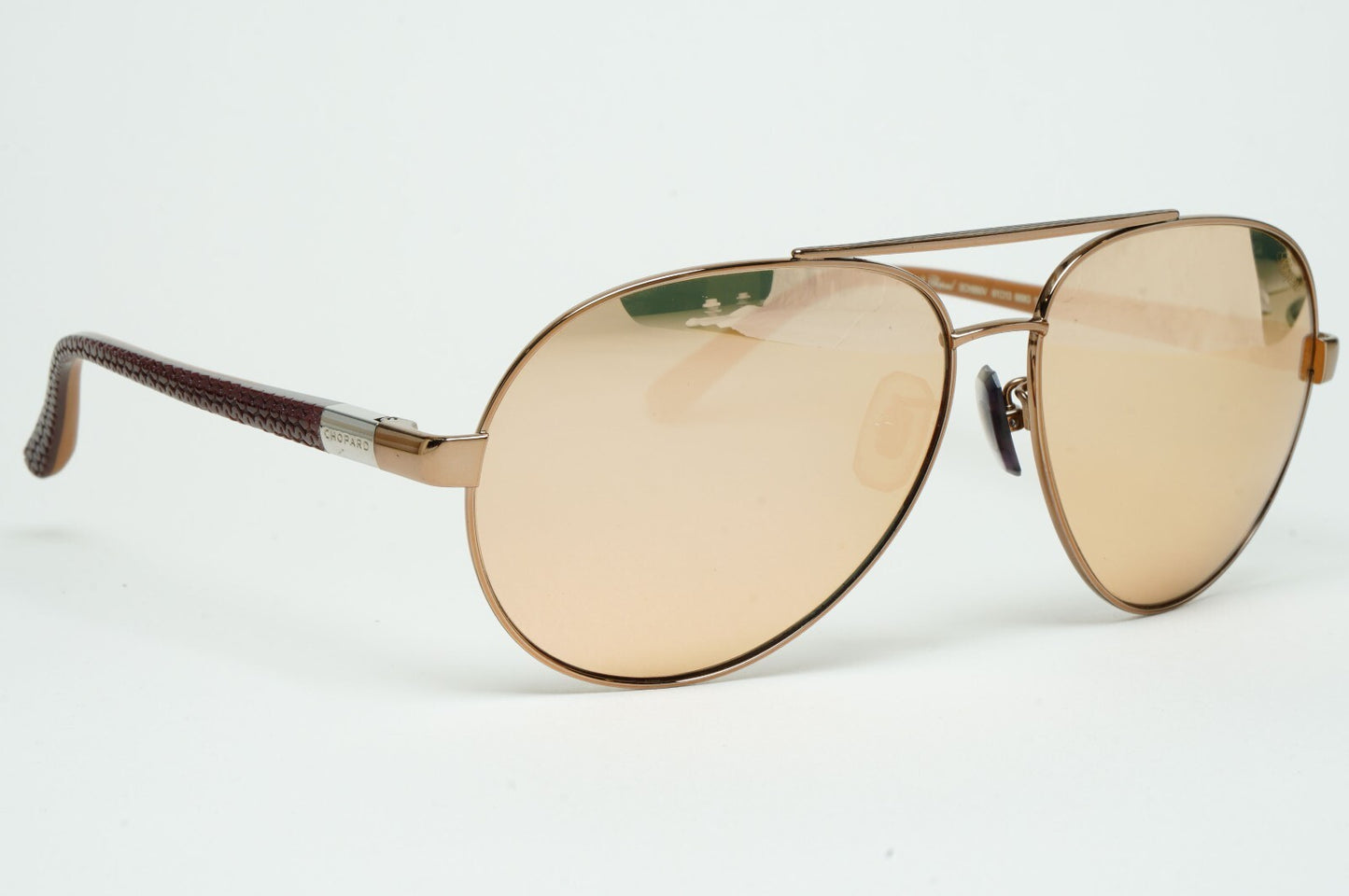 Chopard Sunglasses Titanium Glass Pilot Gold Brown SCH880V 668G 61mm 130225