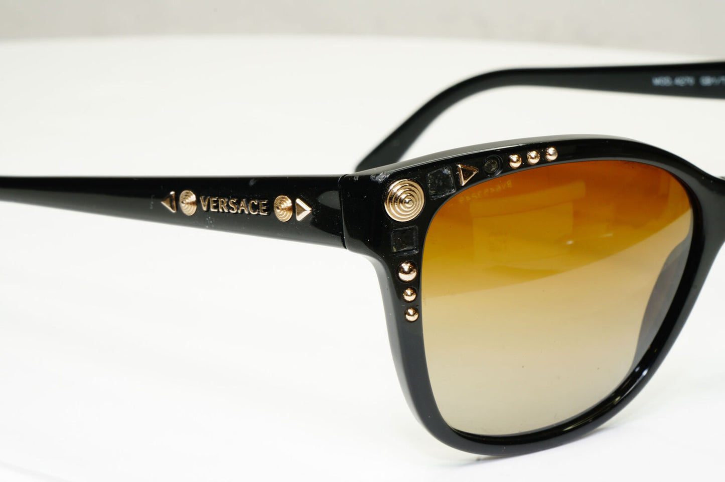Versace 2013 Sunglasses Polarized Black Brown Gold Studs MOD 4270 GB1/T5 180323