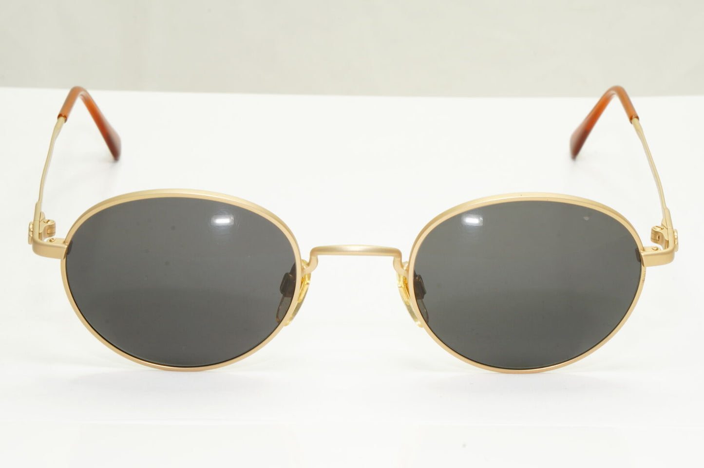 Emporio Armani Sunglasses 1997 Vintage Round Gold Black Metal Eagle 008-S 852