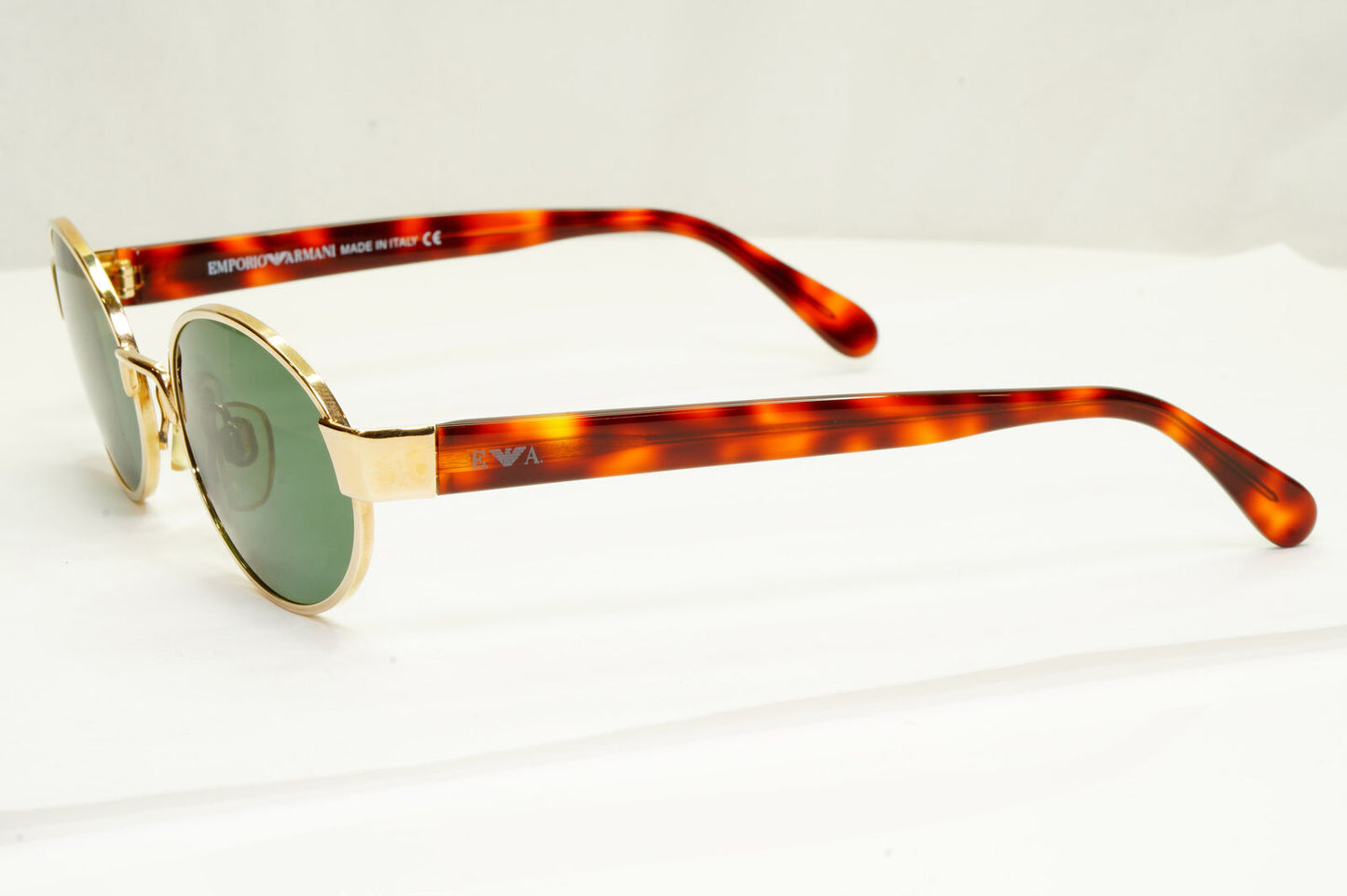 Emporio Armani 1997 Vintage Sunglasses Green Gold Eagle Oval Metal 081-S 743