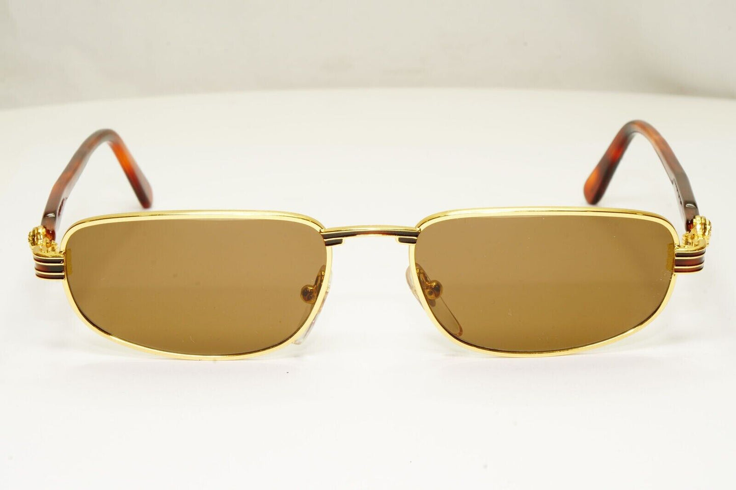 Gianni Versace 1995 Vintage Gold Medusa Brown Metal Sunglasses MOD G50 COL 56L