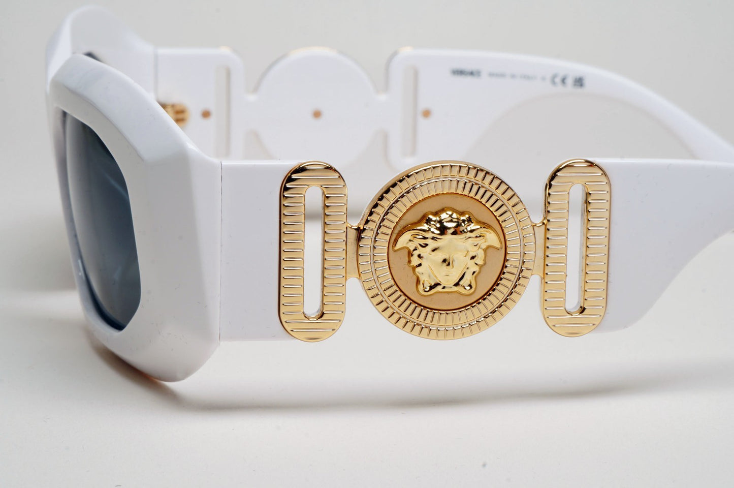 Versace Sunglasses Gold Medusa White Biggie Oversized Square MOD 4425U 314/87