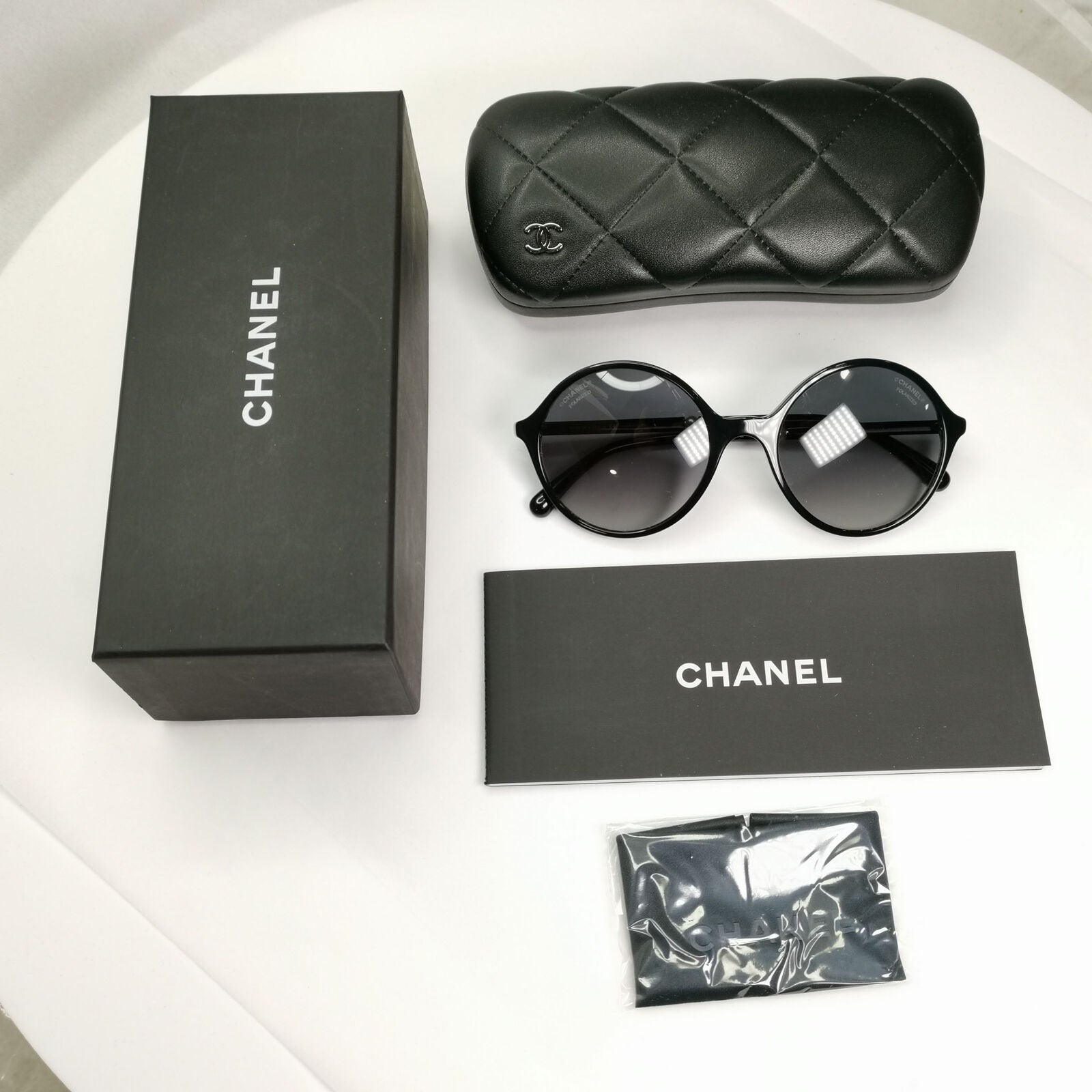 Chanel Pearl Polarized Sunglasses Black Round Gradient 5391-H c.501/S8 130523