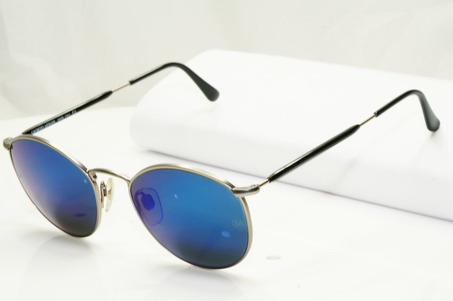 Giorgio Armani 1997 Vintage Sunglasses Blue Mirror Glass Silver 627 815/35 51mm