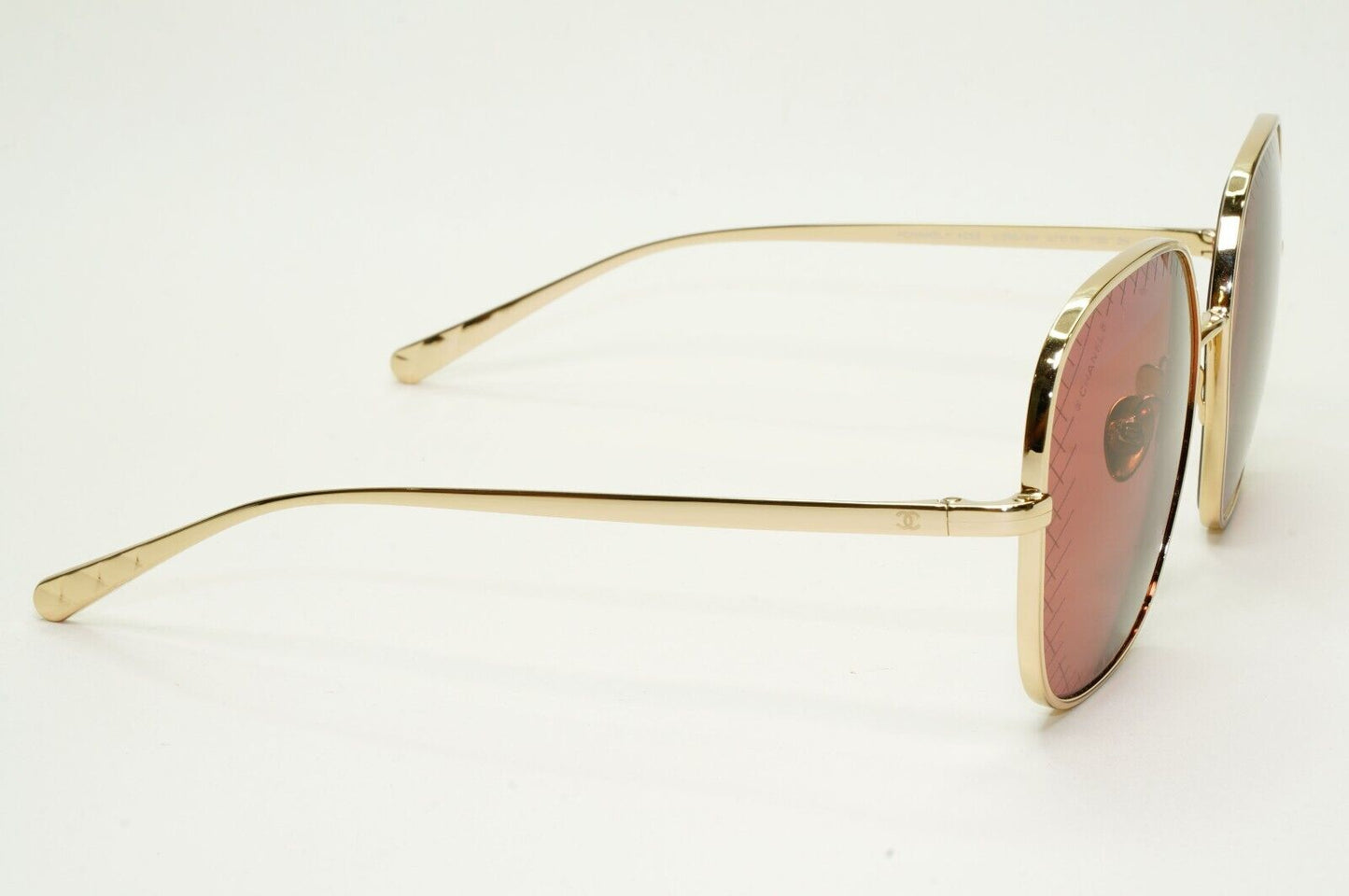 Chanel Sunglasses Gold Red Square Metal Large 4252 c.395/0H 57mm