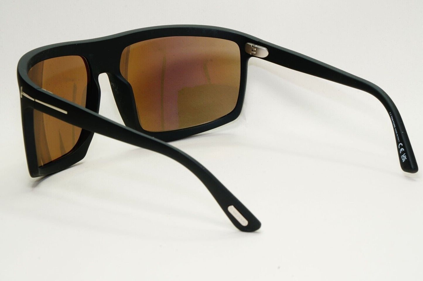 Tom Ford Sunglasses Clint-02 Black Matte Wrap Brown Large FT1066 TF 1066 02L