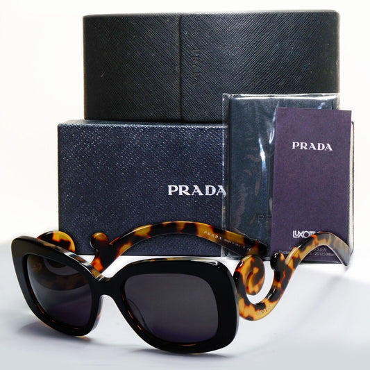Prada Sunglasses Baroque Swirl Square Black Brown PR27OS SPR 27O NAI-0A7 081124