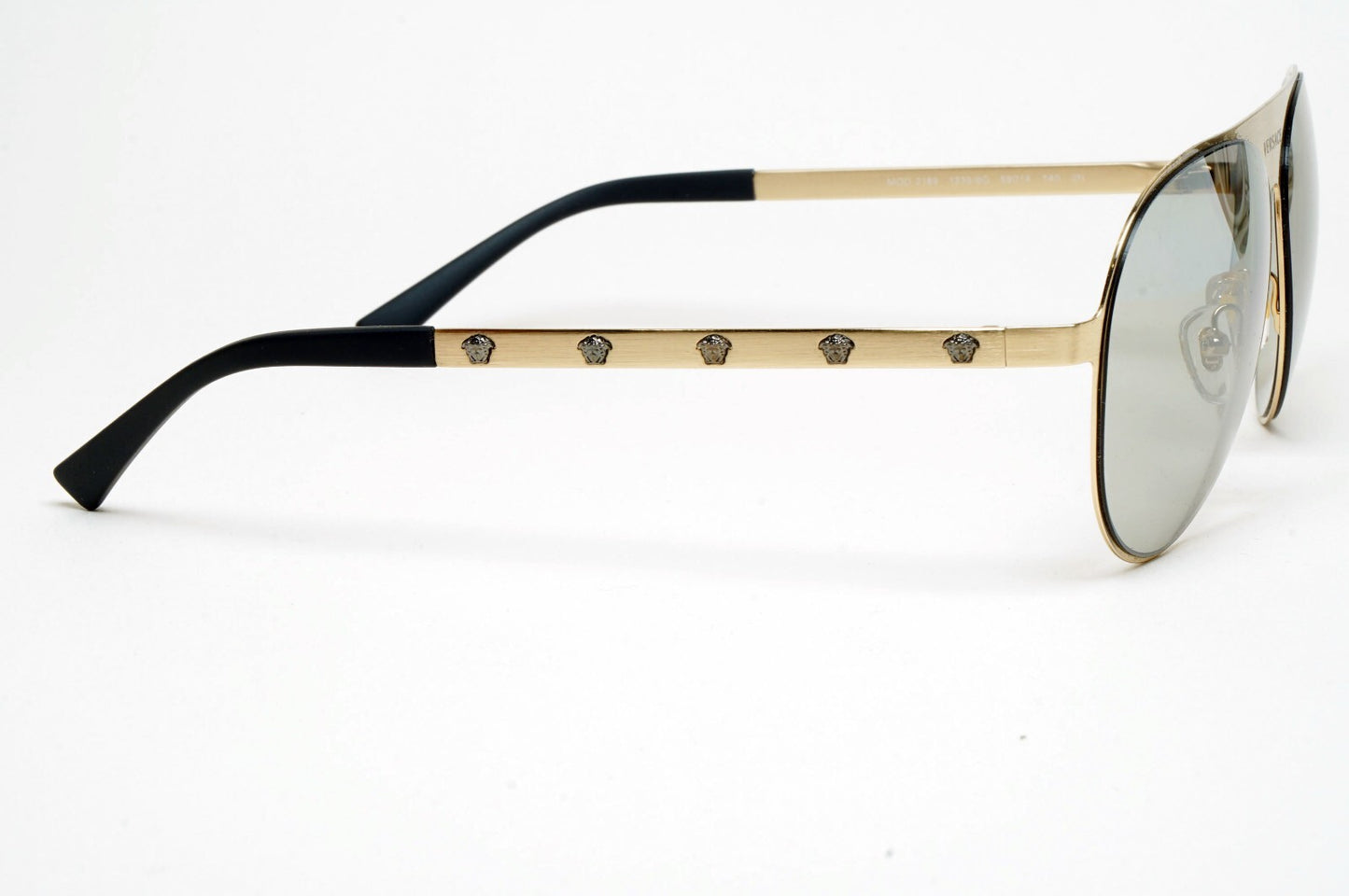Versace Sunglasses Gold Medusa Pilot Silver Mirror Metal MOD VE 2189 1339/6G