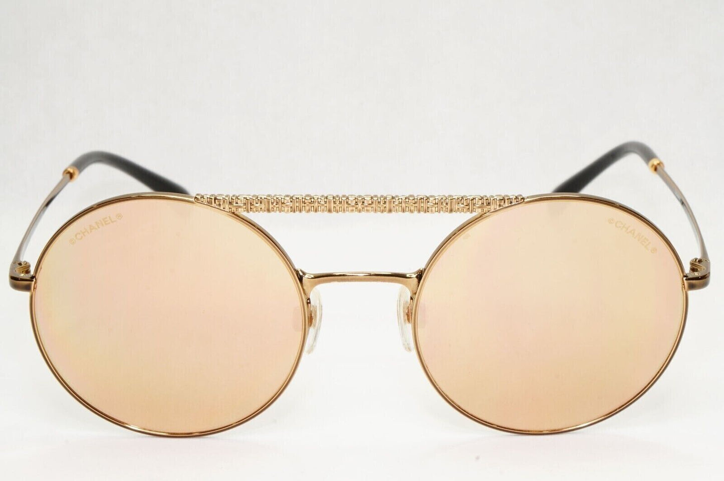 Chanel Sunglasses Bronze Gold Mirror Metal Round Brown 4232 c.470/T6 200324