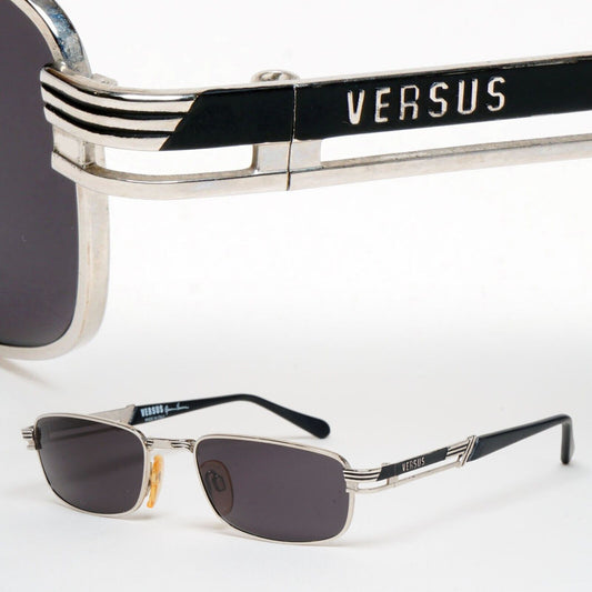 Versus Sunglasses 1996 by Gianni Versace Vintage Silver Black MOD F20 COL 47M