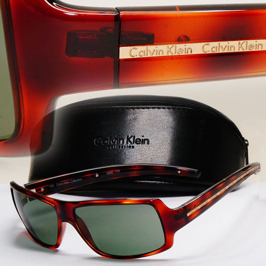 Calvin Klein Sunglasses 2005 Vintage Brown Green Gold Rectangle 688S 110 121124